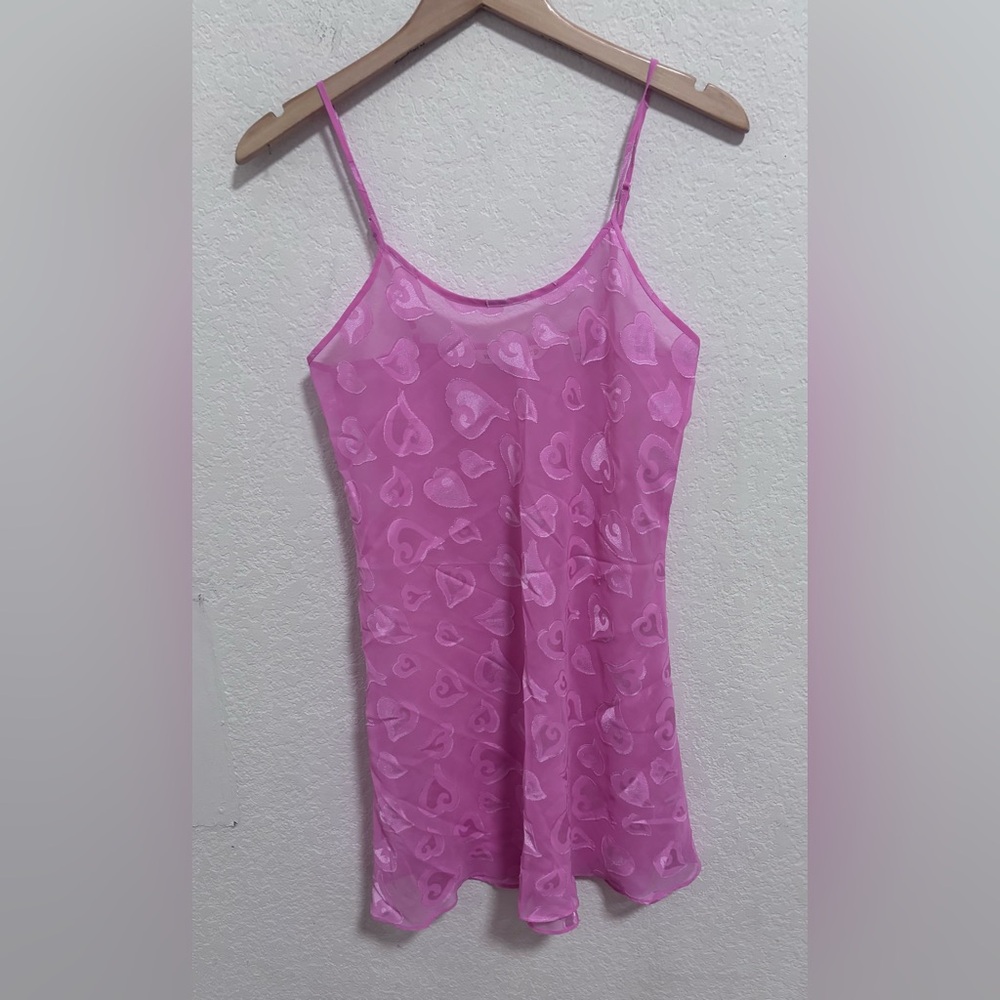Y2K Victoria’s Secret sheer heart mini babydoll slip